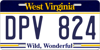 WV license plate DPV824