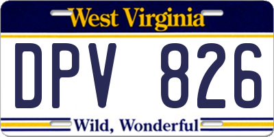WV license plate DPV826
