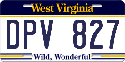 WV license plate DPV827