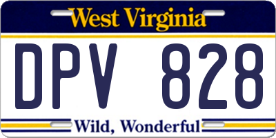 WV license plate DPV828