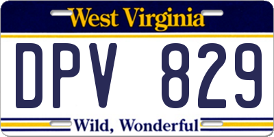 WV license plate DPV829