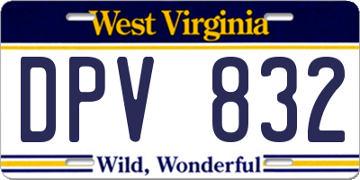 WV license plate DPV832