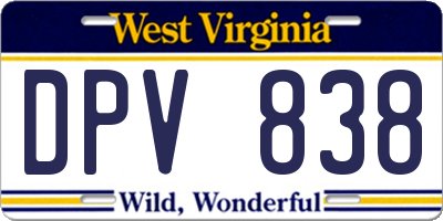 WV license plate DPV838