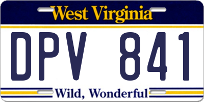 WV license plate DPV841