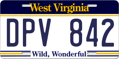 WV license plate DPV842