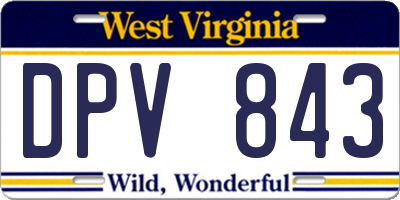 WV license plate DPV843