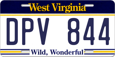 WV license plate DPV844