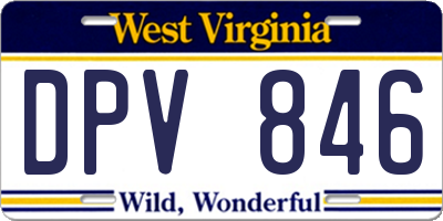 WV license plate DPV846