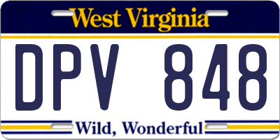 WV license plate DPV848