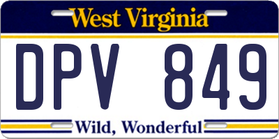WV license plate DPV849