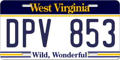 WV license plate DPV853