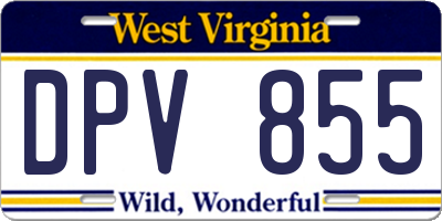 WV license plate DPV855