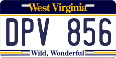 WV license plate DPV856