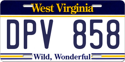 WV license plate DPV858