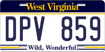 WV license plate DPV859