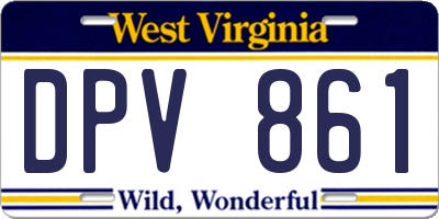 WV license plate DPV861
