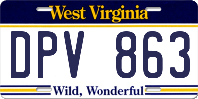 WV license plate DPV863
