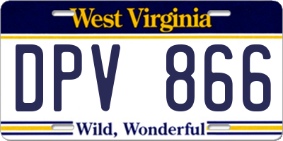 WV license plate DPV866