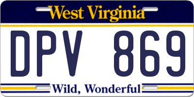 WV license plate DPV869