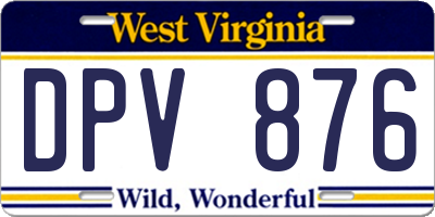 WV license plate DPV876