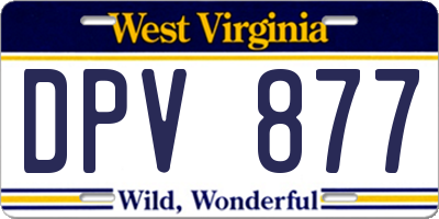 WV license plate DPV877