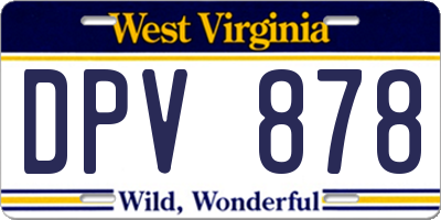 WV license plate DPV878