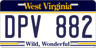 WV license plate DPV882