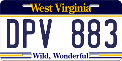 WV license plate DPV883