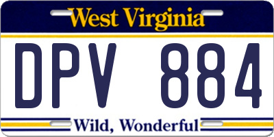WV license plate DPV884