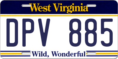 WV license plate DPV885