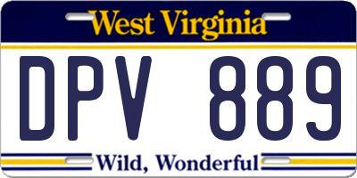 WV license plate DPV889