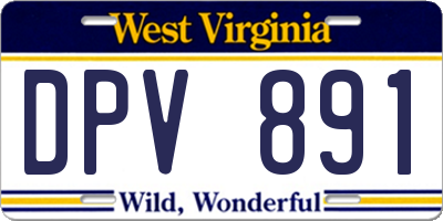 WV license plate DPV891