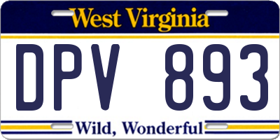 WV license plate DPV893