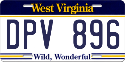 WV license plate DPV896