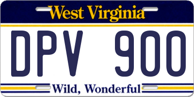 WV license plate DPV900