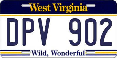 WV license plate DPV902