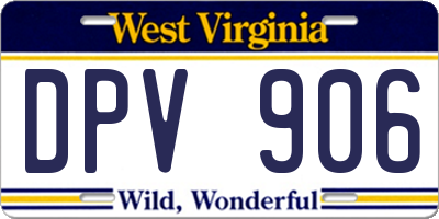 WV license plate DPV906