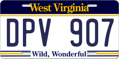 WV license plate DPV907