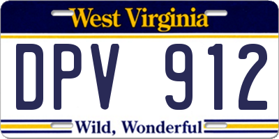WV license plate DPV912