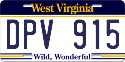 WV license plate DPV915