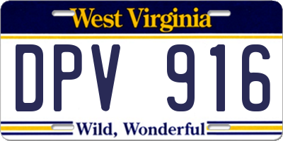 WV license plate DPV916