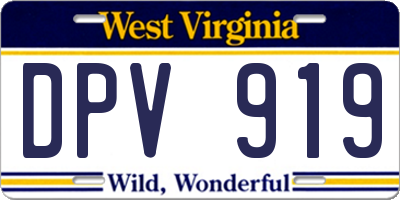 WV license plate DPV919