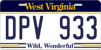 WV license plate DPV933