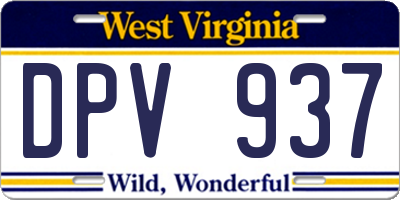WV license plate DPV937