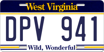 WV license plate DPV941
