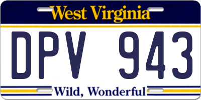 WV license plate DPV943