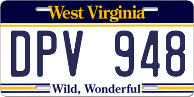 WV license plate DPV948