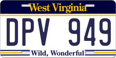 WV license plate DPV949