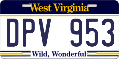 WV license plate DPV953