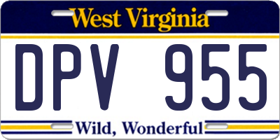 WV license plate DPV955